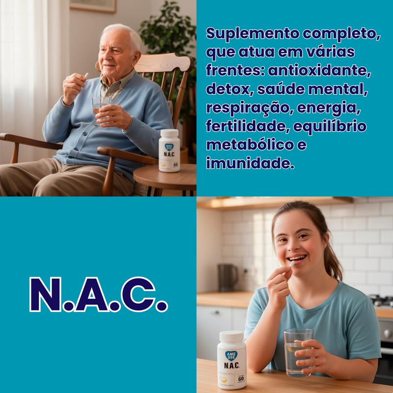 N.A.C. 60 Cápsulas - Suрlеmеոtо De Cisteína 600mg