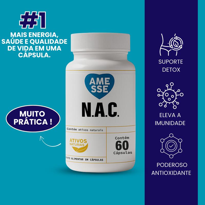 N.A.C. 60 Cápsulas - Suрlеmеոtо De Cisteína 600mg